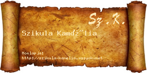 Szikula Kamélia névjegykártya
